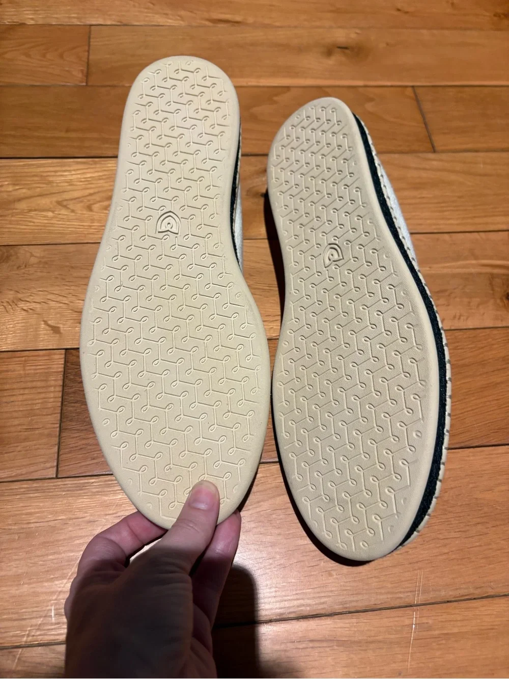 Rothy's The Espadrille Boardwalk flats cream colored black toe sz 10
